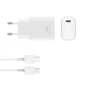 USB-C adapter 25W met USB-C kabel 1 meter