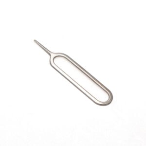 Metalen simkaart uitwerptool op witte achtergrond