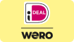 Gele achtergrond met iDEAL-logo in roze vierkant en zwarte tekst WERO