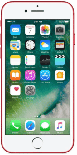 Refurbished iphone 7 rood voorkant