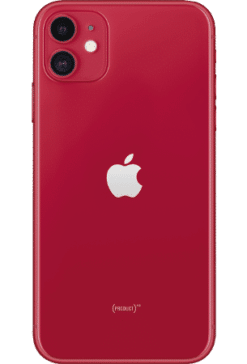 Refurbished iPhone 11 64gb rood achterkant